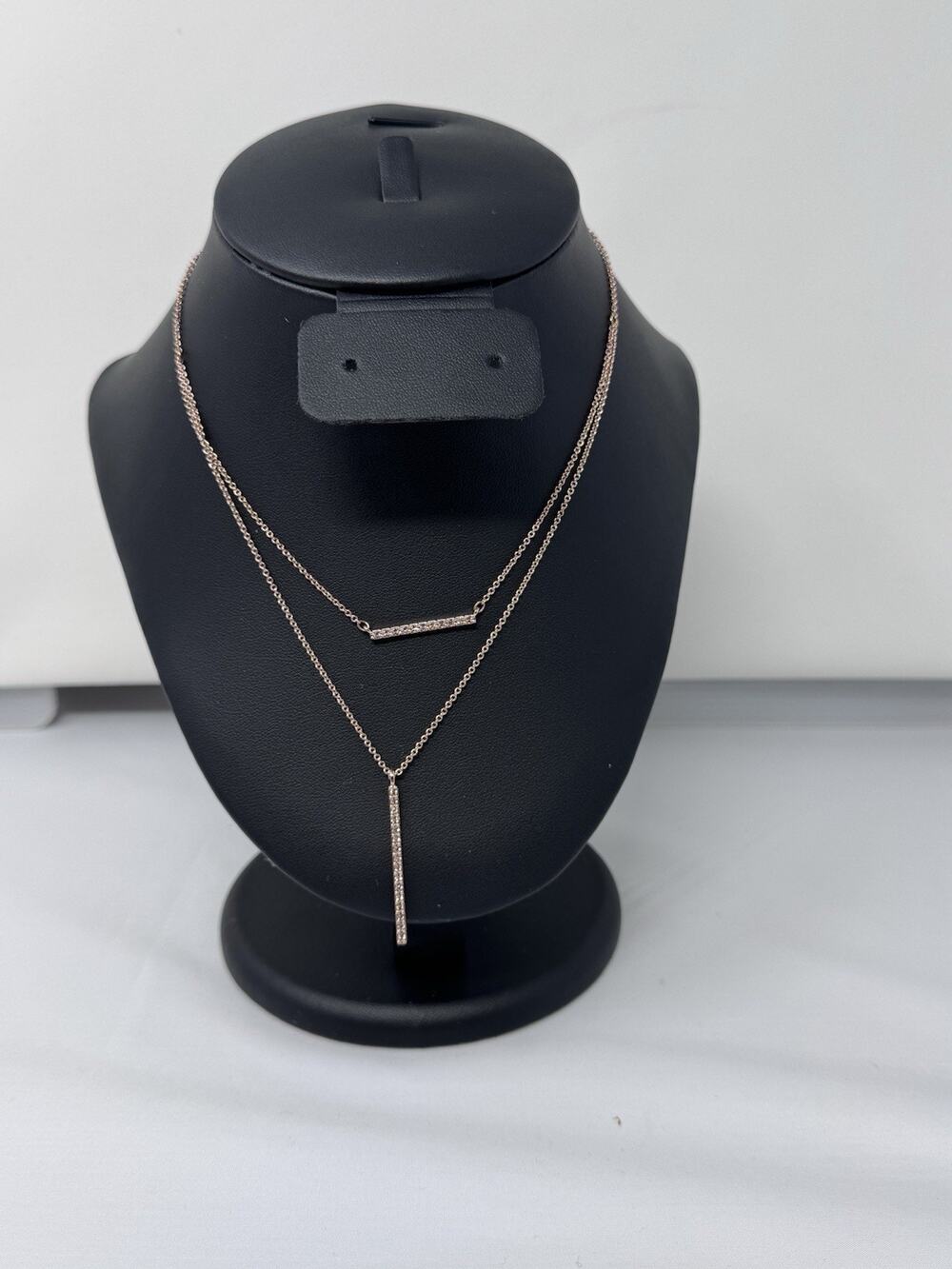 Touchstone Crystal by Swarovski Set the Bar Rose Gold Necklace - NIB